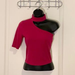 NWOT Pink One-Shoulder Choker Top